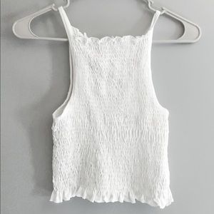 cropped high neck tank